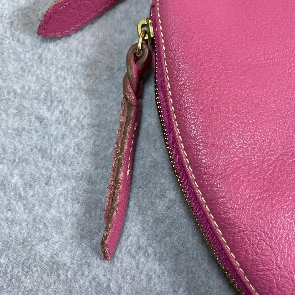 Dooney & Bourke Y2K Pink Leather Expandable Hobo Shoulder Bag Purse Crescent